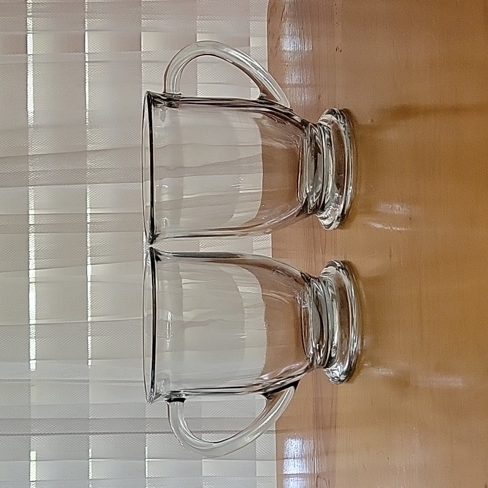 Set of 2 Glass Mugs - Anchor Hocking Clear Cafe 16 oz Glass Mug Cup